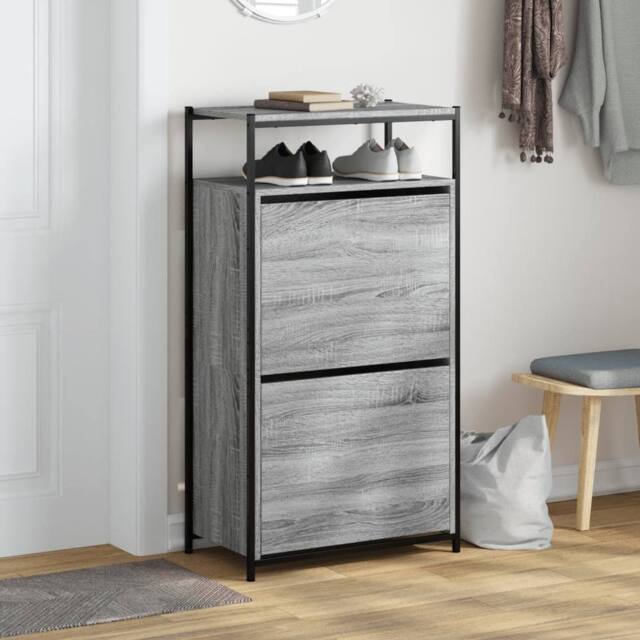 Berkfield Home Shoe Cabinet Grey Sonoma 60x34x112 Engineered Wood - image 1