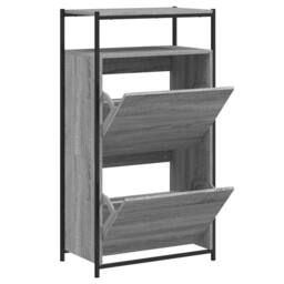 Berkfield Home Shoe Cabinet Grey Sonoma 60x34x112 Engineered Wood - thumbnail 3