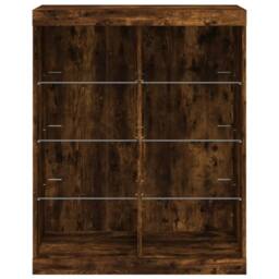 Berkfield Home Sideboard with LED Lights Smoked Oak 81x37x100 cm in Brown - Size: 81 x 37 x 100 cm - thumbnail 6