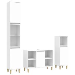 Berkfield Home 3 Piece Bathroom Furniture Set White Engineered Wood - thumbnail 2