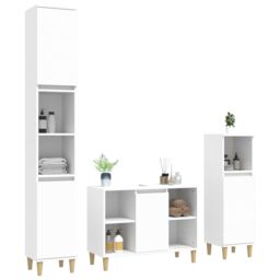 Berkfield Home 3 Piece Bathroom Furniture Set White Engineered Wood - thumbnail 3