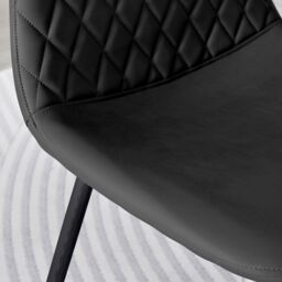 FurnitureboxUK 2x Corona Black Leg Faux Leather Dining Chair - thumbnail 4