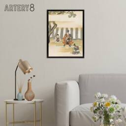 "Artery8 Kusunoki Masashige Before Battle Framed Canvas Wall Art Print Sekka in Green - Size: W12"" x H16""" - thumbnail 3