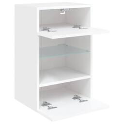 Berkfield Home TV Wall Cabinet with LED Lights White 40x30x60.5 cm - thumbnail 8