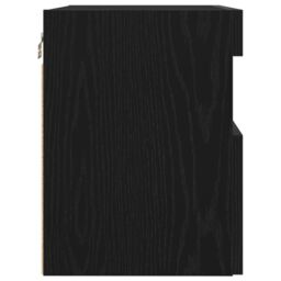 Berkfield Home TV Wall Cabinet with LED Lights Black Oak 60x30x40 cm - Size: 60 x 30 x 40 cm - thumbnail 9