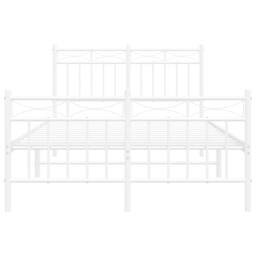 Berkfield Home Metal Bed Frame with Headboard & Footboard White 120x200 cm - Size: Small Double - thumbnail 5