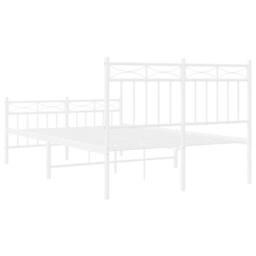 Berkfield Home Metal Bed Frame with Headboard & Footboard White 120x200 cm - Size: Small Double - thumbnail 7