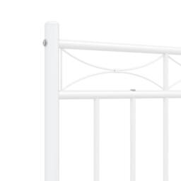 Berkfield Home Metal Bed Frame with Headboard & Footboard White 120x200 cm - Size: Small Double - thumbnail 8