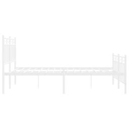 Berkfield Home Metal Bed Frame with Headboard & Footboard White 120x200 cm - Size: Small Double - thumbnail 6
