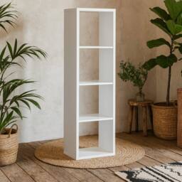Wyld Haus Shanghai Matt White 4 Cube Storage Unit 4 Shelves
