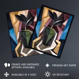 "Artery8 Rubber Plant Abstract Painting Hartley Wall Art Poster Print - Size: W24"" x H32""" - thumbnail 2