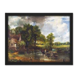 "Artery8 Wall Art Print Constable The Hay Wain Landscape Painting Large Framed Wall Décor Art in Black - Size: W18"" x H24""" - thumbnail 1