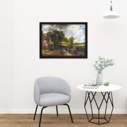 "Artery8 Wall Art Print Constable The Hay Wain Landscape Painting Large Framed Wall Décor Art in Black - Size: W18"" x H24""" - thumbnail 2
