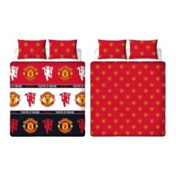 Manchester United FC Theatre of Dreams Duvet Set in Dark Red - Size: Single