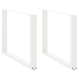 Berkfield Home Coffee Table Legs U-Shaped 2 pcs White 100x(72-73) cm Steel - thumbnail 1