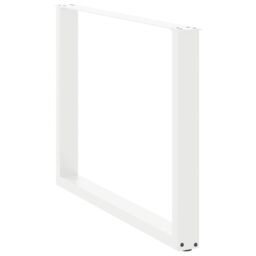 Berkfield Home Coffee Table Legs U-Shaped 2 pcs White 100x(72-73) cm Steel - thumbnail 4