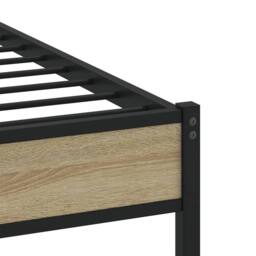 Berkfield Home Metal Bed Frame without Mattress Sonoma Oak 90x200 cm in Brown - thumbnail 7