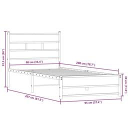 Berkfield Home Metal Bed Frame without Mattress Sonoma Oak 90x200 cm in Brown - thumbnail 9