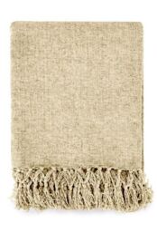 New Edge Blinds Camilla Collection Chenille Throw in Natural - Size: 127 cm x 152 cm