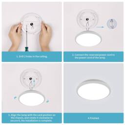 COMELY LED Ceiling Light, 36W Bathroom Lights Ceiling Waterproof IP54, 6500K in White - thumbnail 9