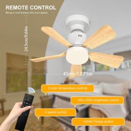 Garwarm Ceiling Fan with Light Dimmable in White - thumbnail 2