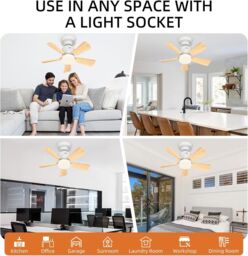 Garwarm Ceiling Fan with Light Dimmable in White - thumbnail 7