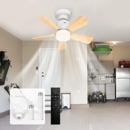 Garwarm Ceiling Fan with Light Dimmable in White - thumbnail 1