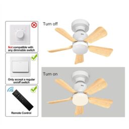 Garwarm Ceiling Fan with Light Dimmable in White - thumbnail 5