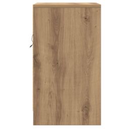 Berkfield Home Bedside Cabinet with LED Lights Artisan Oak Engineered Wood in Brown - thumbnail 7
