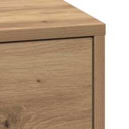 Berkfield Home Bedside Cabinet with LED Lights Artisan Oak Engineered Wood in Brown - thumbnail 9