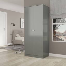 Seconique Denver 2 Door Wardrobe in Grey