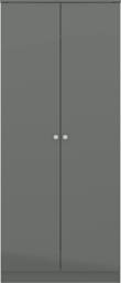 Seconique Denver 2 Door Wardrobe in Grey - thumbnail 3