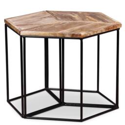 Berkfield Home Coffee Table Solid Mango Wood 56x48x40 cm in Brown - Size: 56 x 48 x 40 cm - thumbnail 2