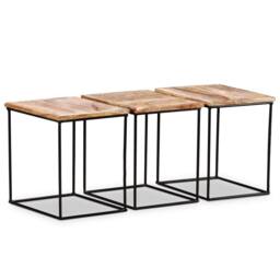 Berkfield Home Coffee Table Solid Mango Wood 56x48x40 cm in Brown - Size: 56 x 48 x 40 cm - thumbnail 7