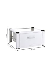 Living and Home Washing Machine Dryer Pedestal with Drawer in White - thumbnail 6