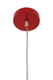 Orsina White Finish Pendant Light With Chrome Detail, Streamlined Hanging Lamp, Glossy Urban Ceiling Fixture in Red - thumbnail 2