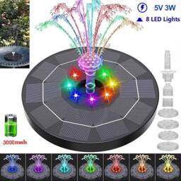 NESTLUNE Solar Fountain Floating Pump Water Feature Garden in Black - Size: 100 cm x 15 cm
