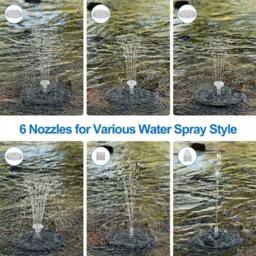 NESTLUNE Solar Fountain Floating Pump Water Feature Garden in Black - Size: 100 cm x 15 cm - thumbnail 3
