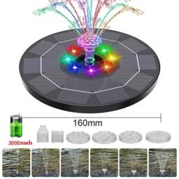 NESTLUNE Solar Fountain Floating Pump Water Feature Garden in Black - Size: 100 cm x 15 cm - thumbnail 2