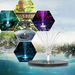 NESTLUNE Solar Fountain Floating Pump Water Feature Garden in Black - Size: 100 cm x 15 cm - thumbnail 4