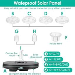 NESTLUNE Solar Fountain Floating Pump Water Feature Garden in Black - Size: 100 cm x 15 cm - thumbnail 6