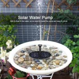 NESTLUNE Solar Fountain Floating Pump Water Feature Garden in Black - Size: 100 cm x 15 cm - thumbnail 5