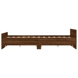 Berkfield Home Bed Frame with Headboard & Footboard Brown Oak 120x190 cm Small Double - thumbnail 5