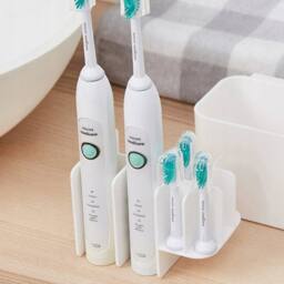 Kelvenix Wall-Mounted Toothbrush Holder Toothbrush Rack Set in White - thumbnail 3