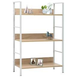 Berkfield Home 3-Layer Book Shelf Oak 60x27.6x90.5 cm Engineered Wood in Light Tan - thumbnail 1