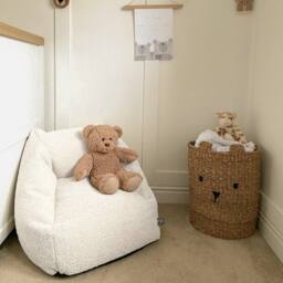 rucomfy Beanbags rucomfy Indoor Kids Bean Bag Chair - Snug Snuggle Seat in Cream - thumbnail 1