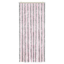 Berkfield Home Fly Curtain Silver Grey & Pink 56x185 cm Chenille - thumbnail 3