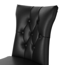 Living and Home Coffee Table Set of Round Dining Table & 2 PU Leather Dining Chairs in Black - thumbnail 9