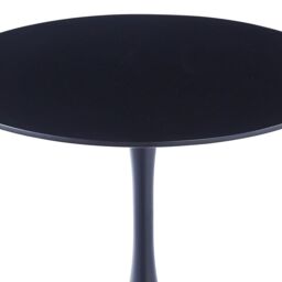 Living and Home Coffee Table Set of Round Dining Table & 2 PU Leather Dining Chairs in Black - thumbnail 4