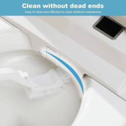 KORVIXA Slim Trash Can with Cleaning Brush & Lid Waste Bin in White - Size: 0.6m2 - thumbnail 3
